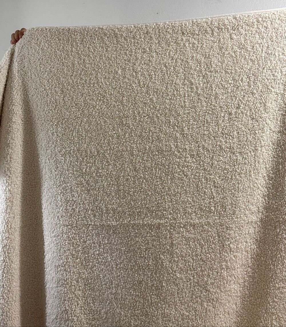 POTTERY BARN LUXE FAUX FUR THROW BLANKET IVORY CREAM LUXURY SOFT 60x80